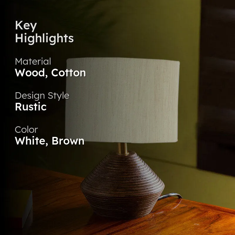 Yami Wooden Table Lamp - White,Brown media 2
