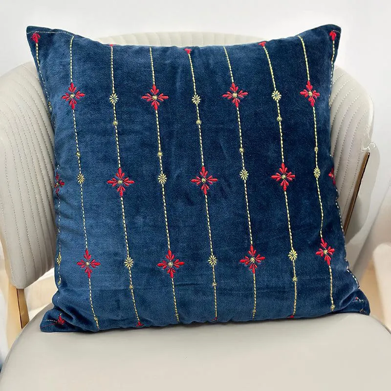 Vintage Vignettes Embroidered Cotton Cushion Cover media 2