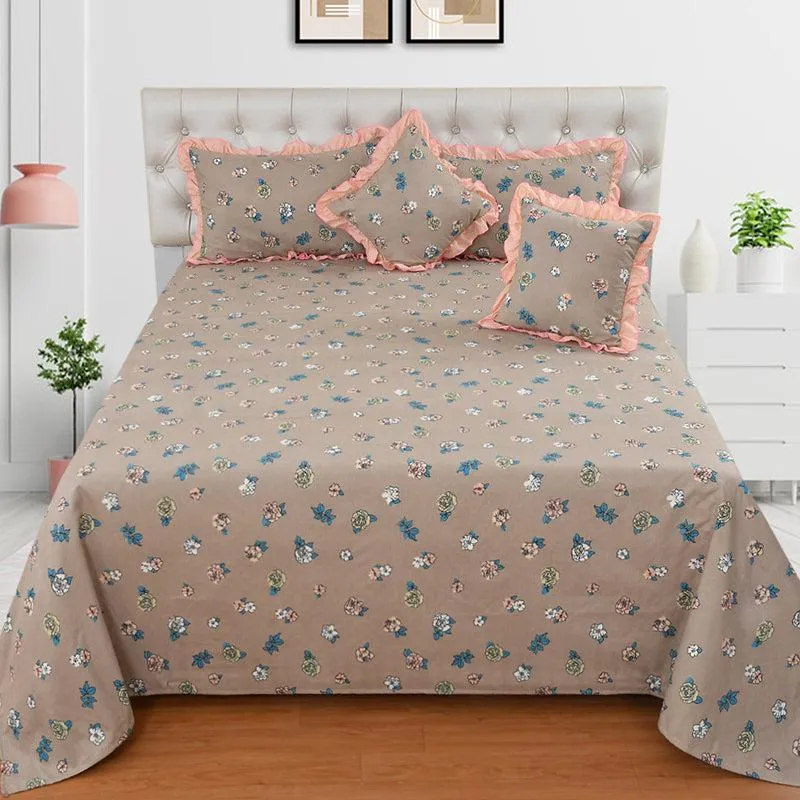 Moscow Winter Floral Frilled Microfiber Bedding Set - Five Piece Set media 3