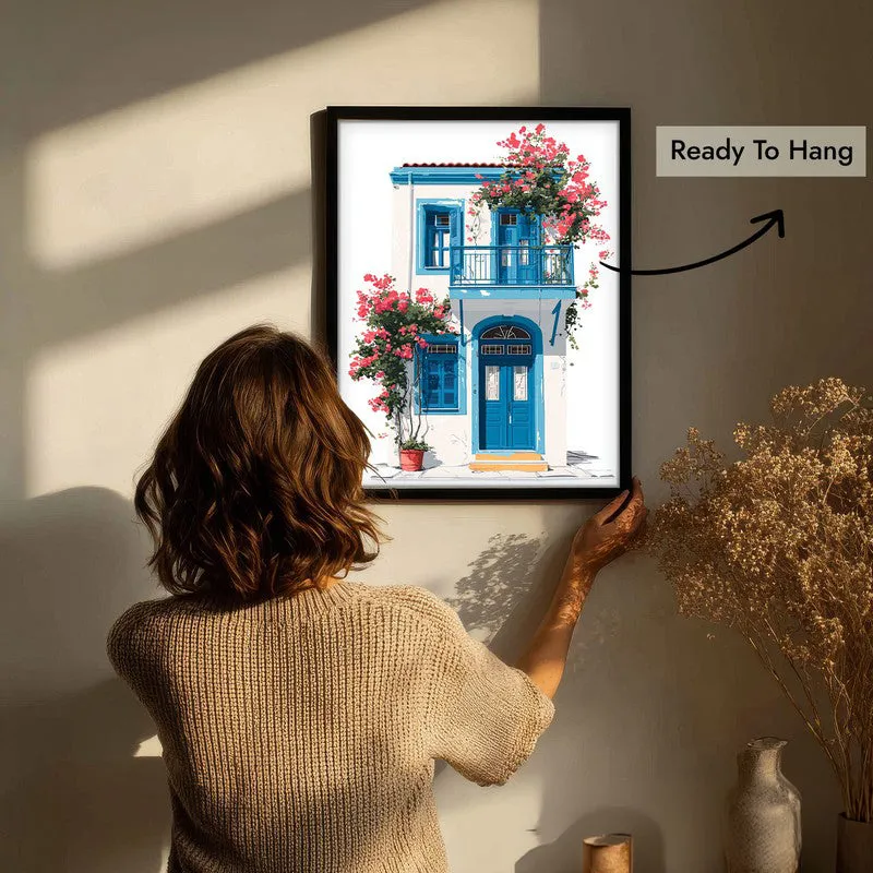 Window Shutters Canvas Wall Painting - Black Frame media 7