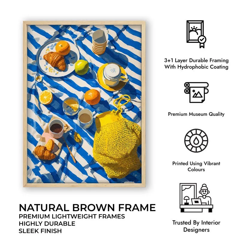 Picnic Palette Canvas Wall Painting - Brown Frame media 10