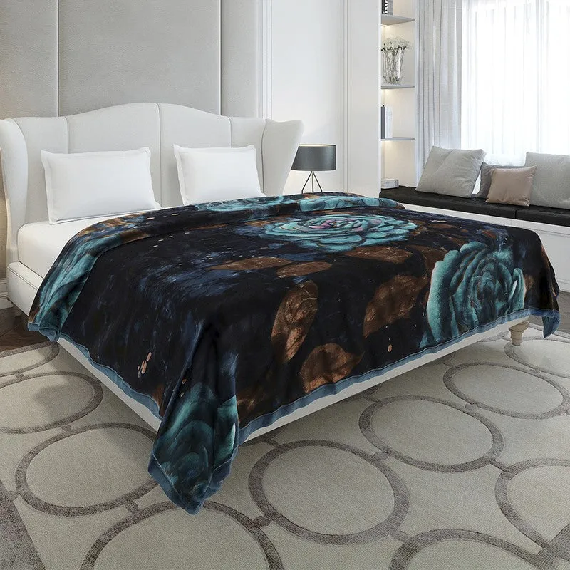 Monte Carlo Midnight Oasis Blanket (Teal) - 947 GSM media 1