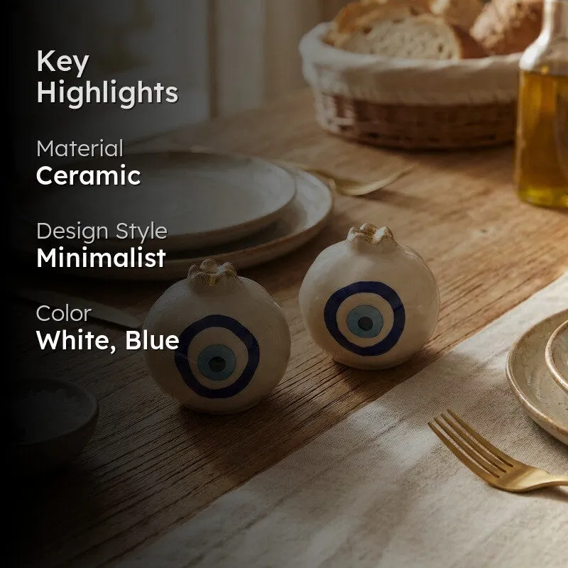 Artisan EvilEye Ceramic Salt & Pepper Bottle (50 mL each) - Set Of Two media 2