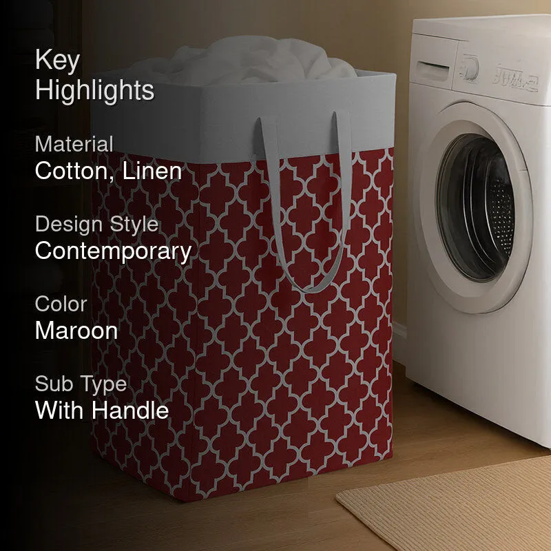 Calto Laundry Basket - Maroon media 2
