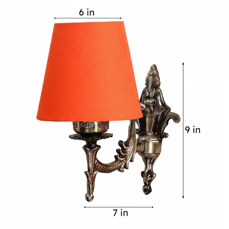 Vista Edrel Conical Fabric & Metal Wall Lamp - Orange media 6