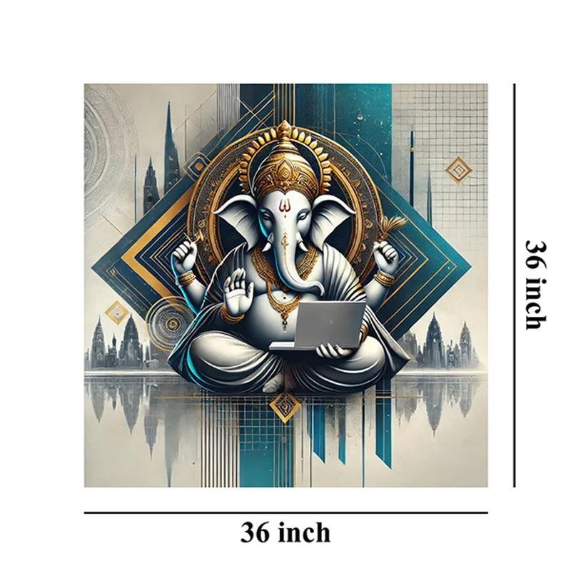 Uchhista Ganapati Poly Canvas Wall Painting media 9
