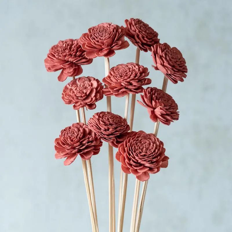 Estar Sola Wood Rose Flower Stick (Rustic Pink) - Set Of Ten media 3
