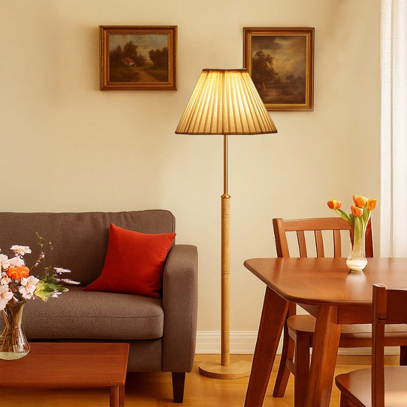 Sand Dune Wooden Floor Lamp - White
