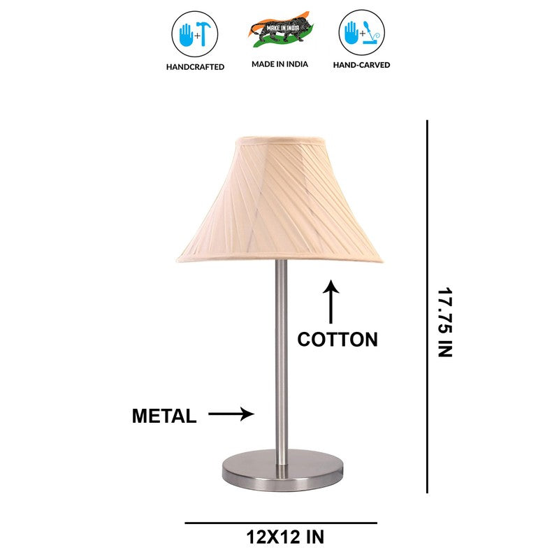 Noctra Glow Pleatra metal Table Lamp - OffWhite media 8