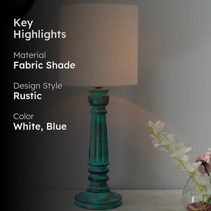 Niyokta Fabric Table Lamp - White,Blue media 2