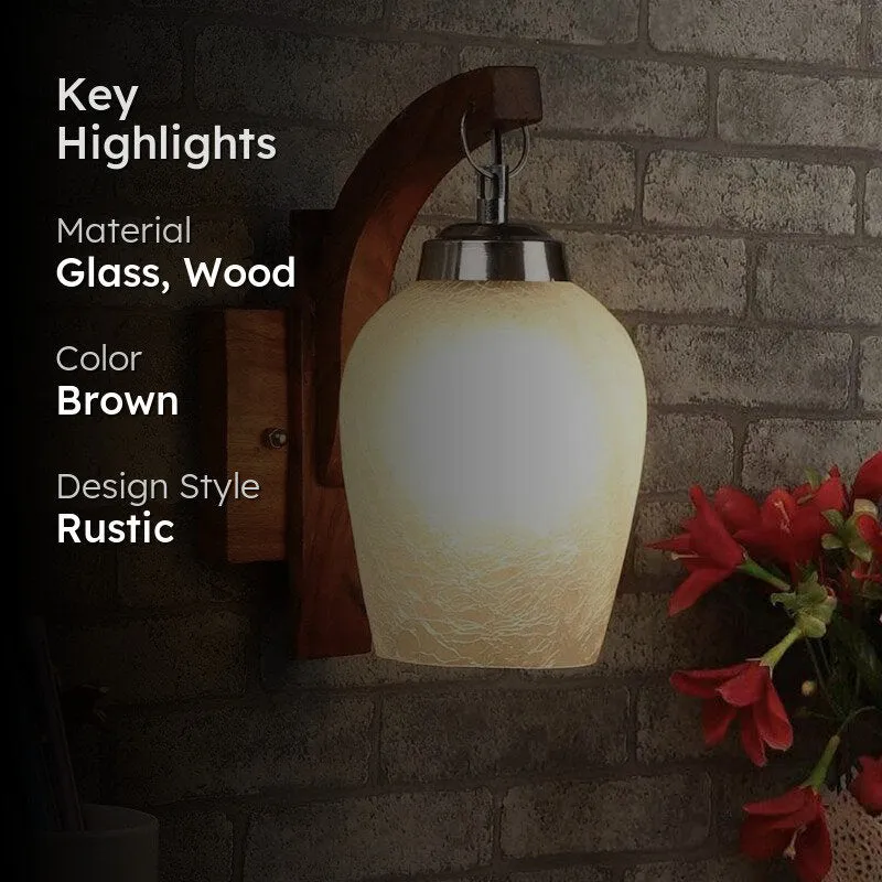 Taava Forma Mosaic Glass & Wooden Wall Lamp media 2