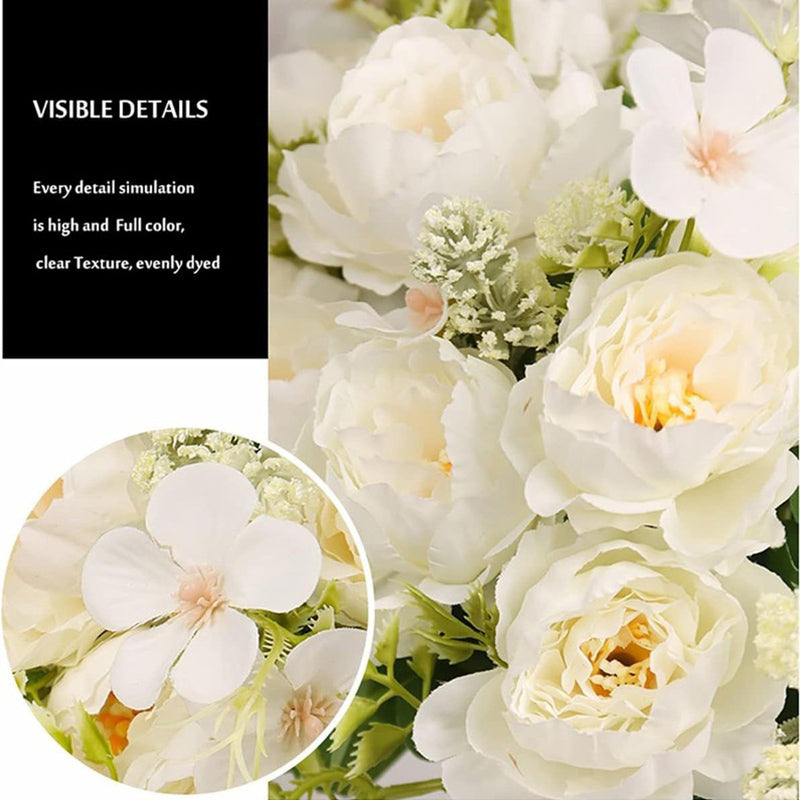 Whisper Rose Artificial Flower (White) - Set Of Two media 4