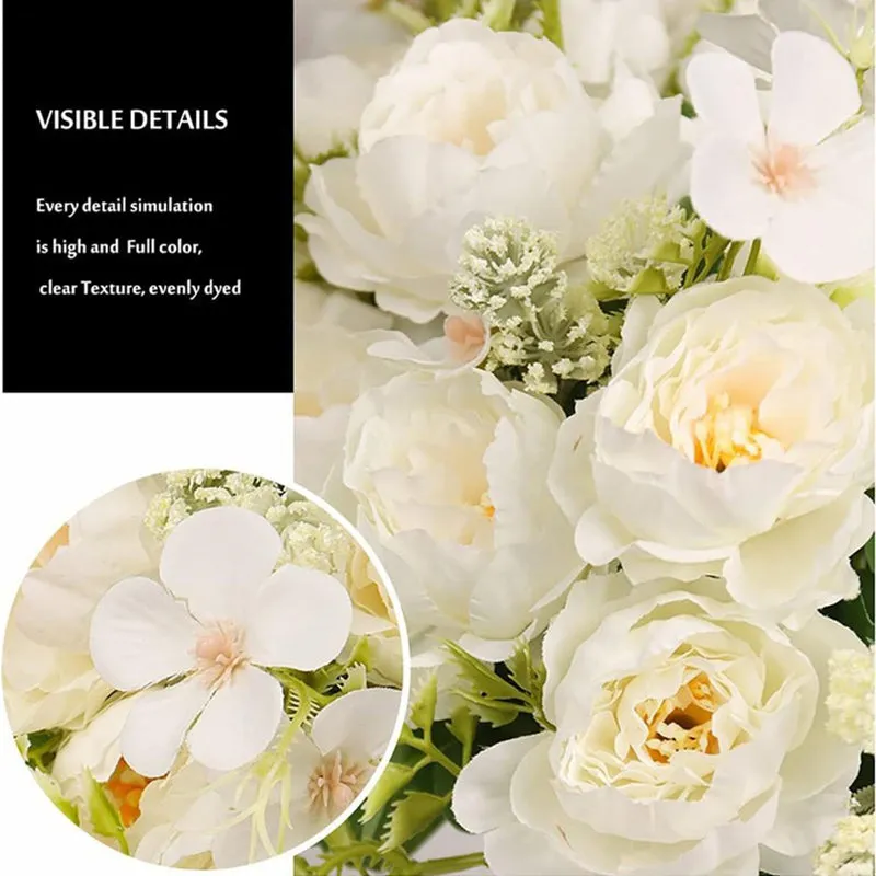 Whisper Rose Artificial Flower (White) - Set Of Two media 4