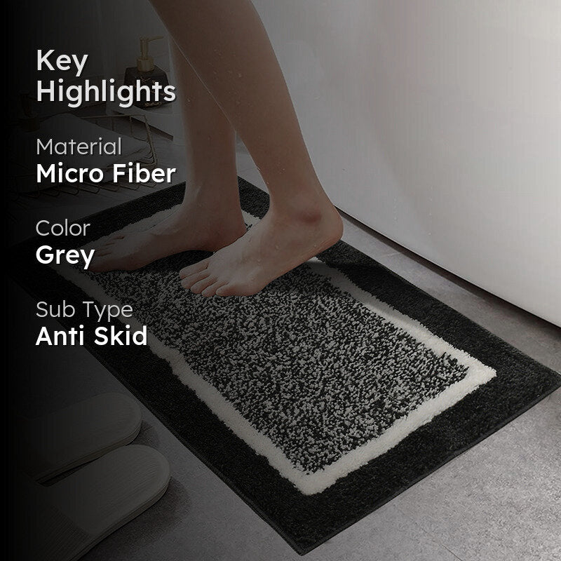 Luxe Anti Skid Bath Mat - Grey media 2