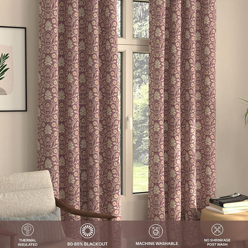 Urban Space Mystic Curtain (Wine) - Set Of Two media 4