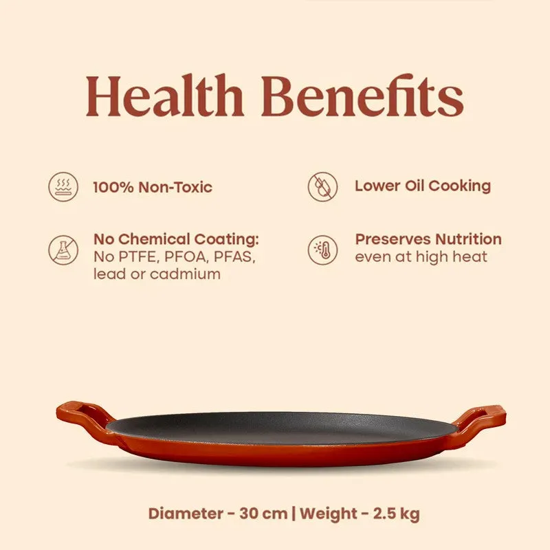 Cumin Co Enamel Cast Iron Dosa Tawa (Rust,Black) - 30 cm media 8