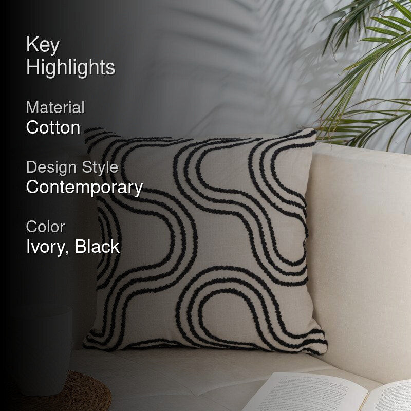 Yvaine Embroidered Abstract Cushion Cover - Square media 2