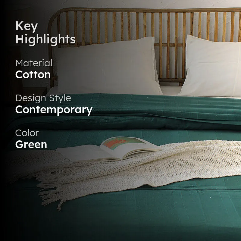 Hue Nest Cotton Duvet Cover - Green media 2