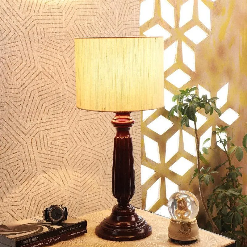 Sorar Bona Fabric Table Lamp - Beige,Brown media 1