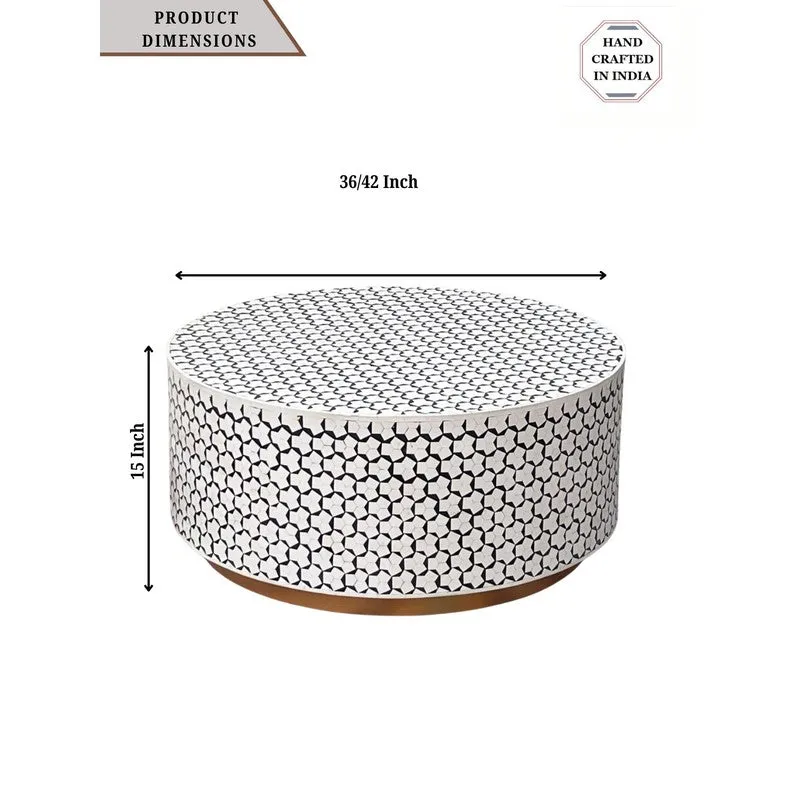 Calixo Bone Inlay Center Table - White media 8