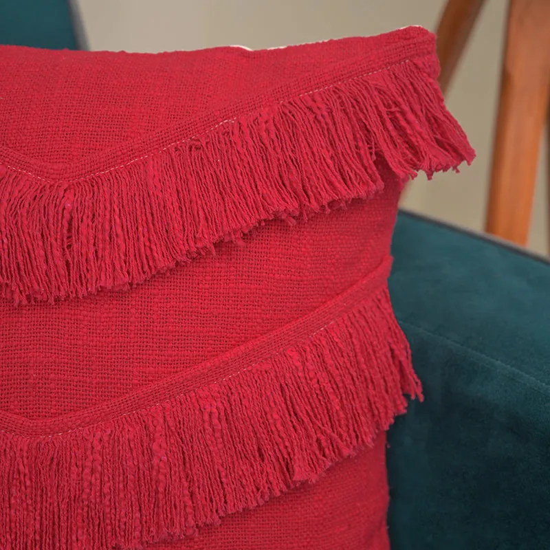 Fringe Comfort Cushion Cover - Red media 5