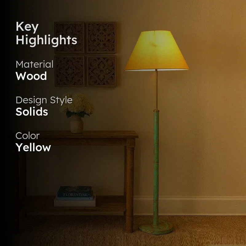 Canyon Glow Wooden Floor Lamp - Yellow media 2