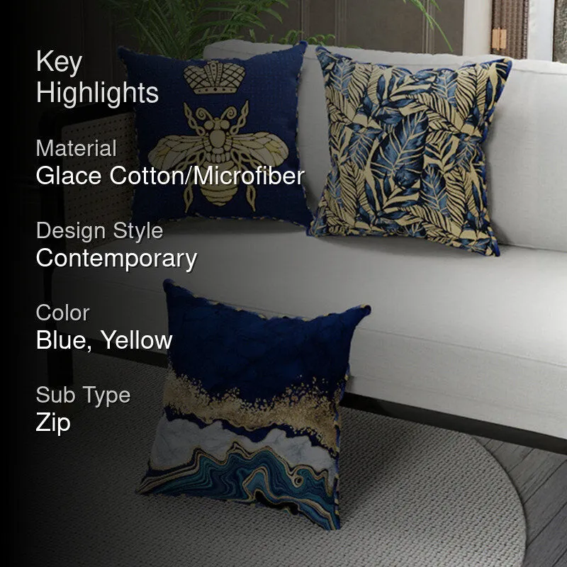 Cheroka Printed Microfiber Cushion Cover - Set Of Three media 2