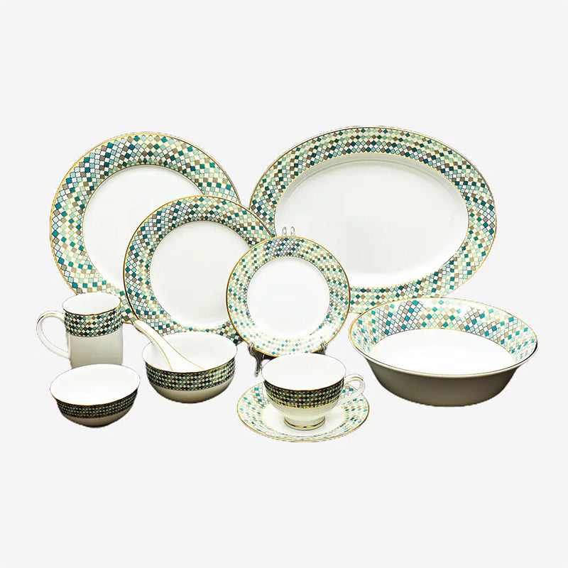 Christolite 24k Gold Brushed Porcelain Dinner Set - 21 Piece Set media 5