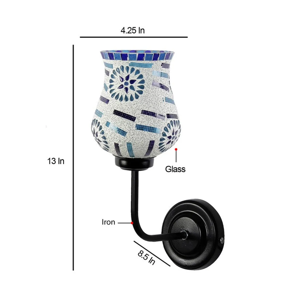 Sapphire Scatter Tulip Glass Wall Lamp - 10