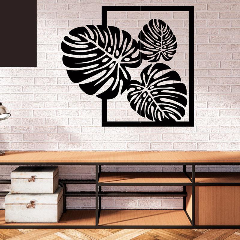 Big Leaves Black Iron Wall Accent