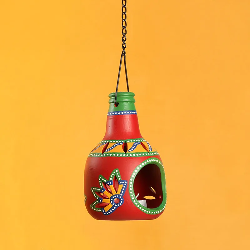 Pradeepam Terracotta Tea Light Holder - Red media 1