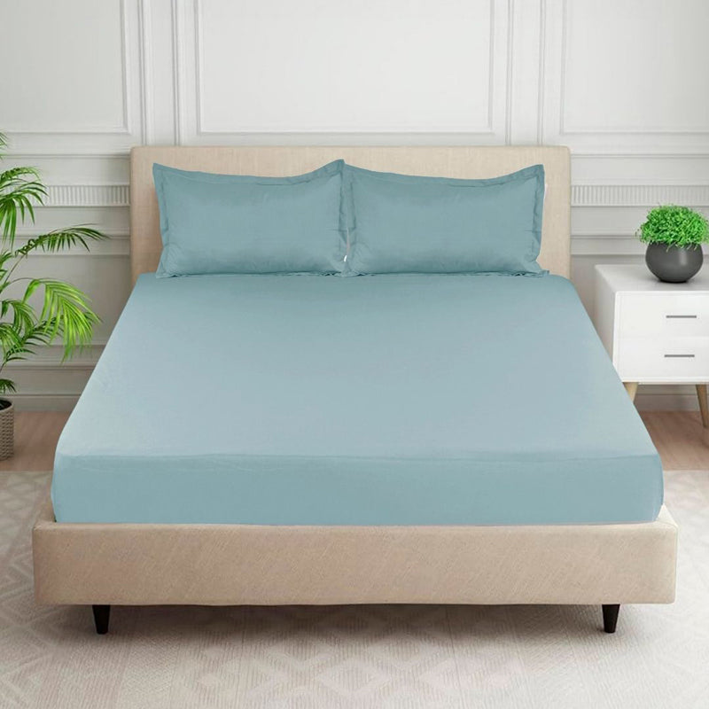 Cloud Drift Microfiber Bedsheet (Blue) - 140 GSM