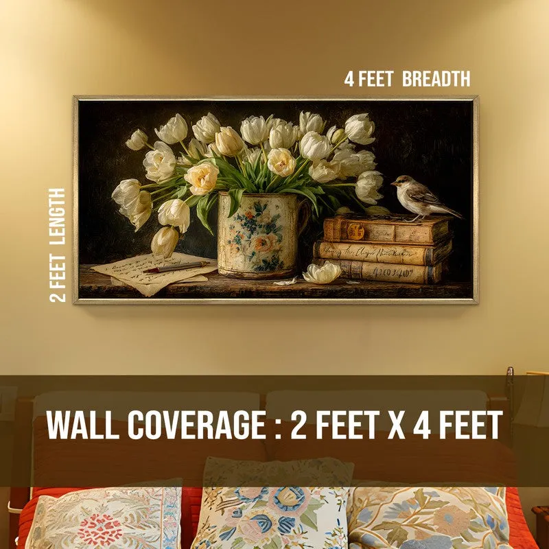 Peaceful Pages Canvas Wall Painting With Frame media 8