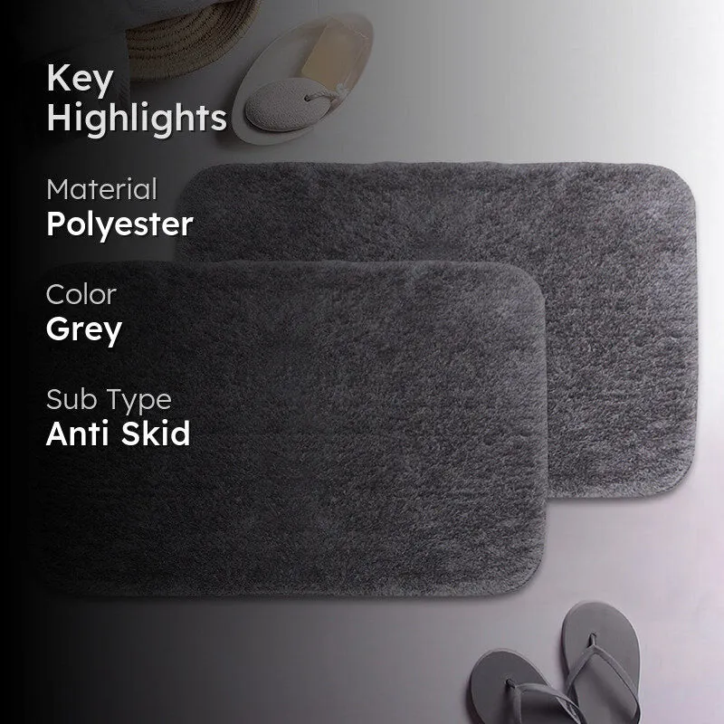 Ambrose Bath Mat ( Light Grey) - Set Of Two media 2