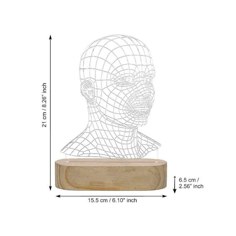 Human Face Luminance LED Acrylic Table Lamp - Brown media 4