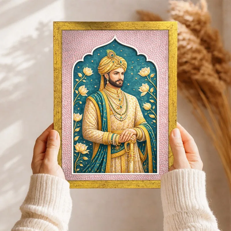 Vintage Valour Paper Wall Paintings With Frame - Set Of Six media 5
