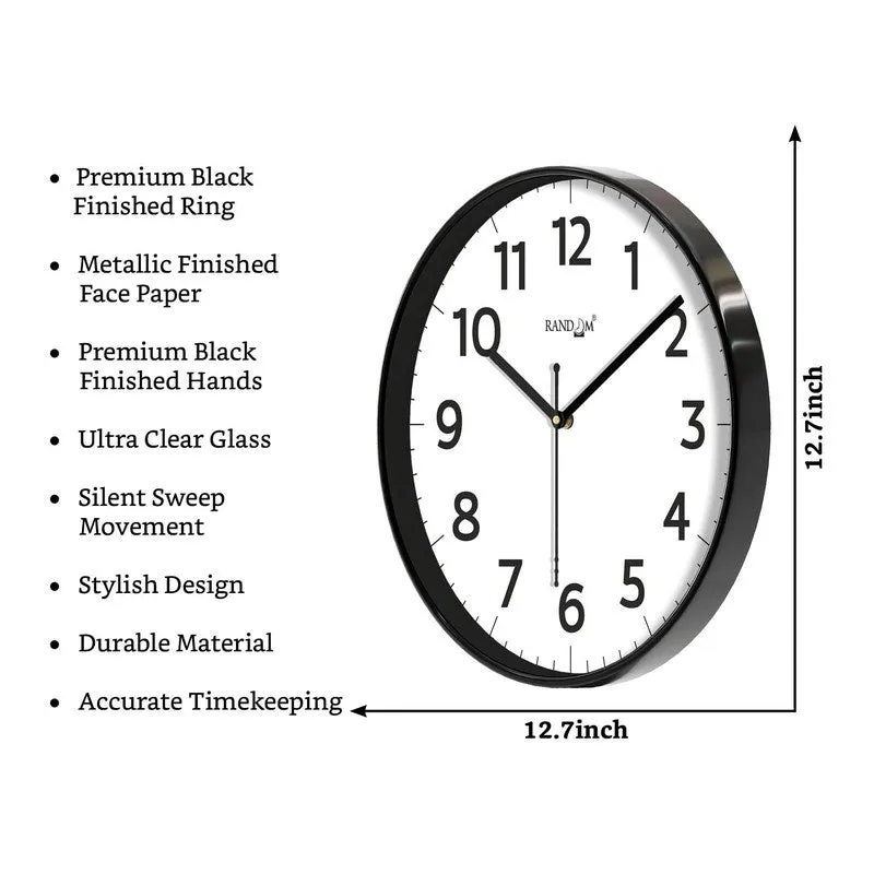Dailytick Premium Silent Sweep Wall Clock - Black media 8