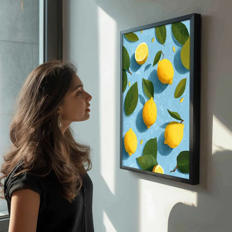 Lemon Study Canvas Wall Painting - Black Frame media 5