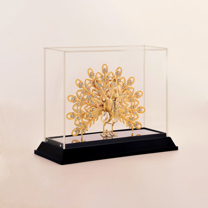 Golden Peacock Splendor 24K Gold Plated Mild Steel Showpiece media 3
