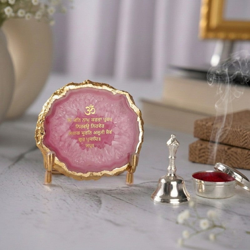 Vidhra Omkar Mantra Agate Showpiece media 3