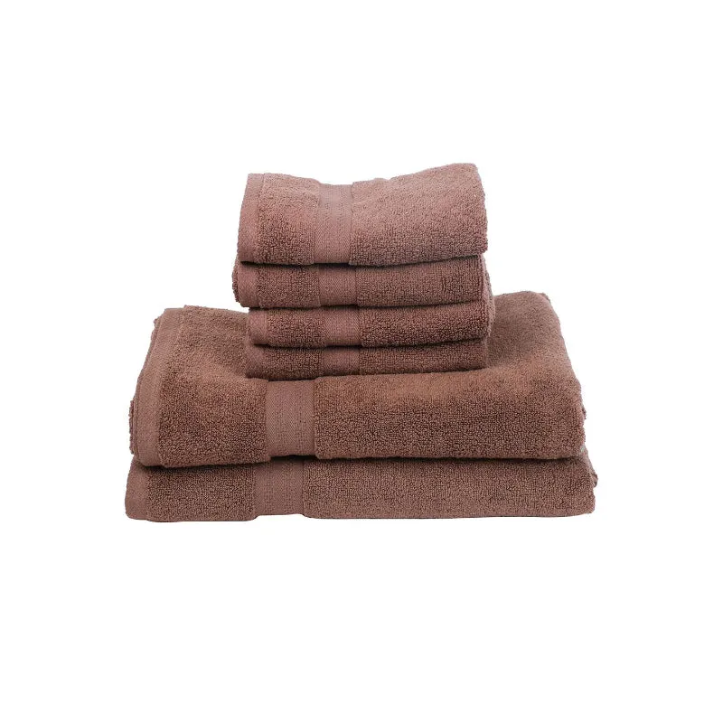 Misora Hand & Face Towel Combo (Brown) - Six Piece Set media 5