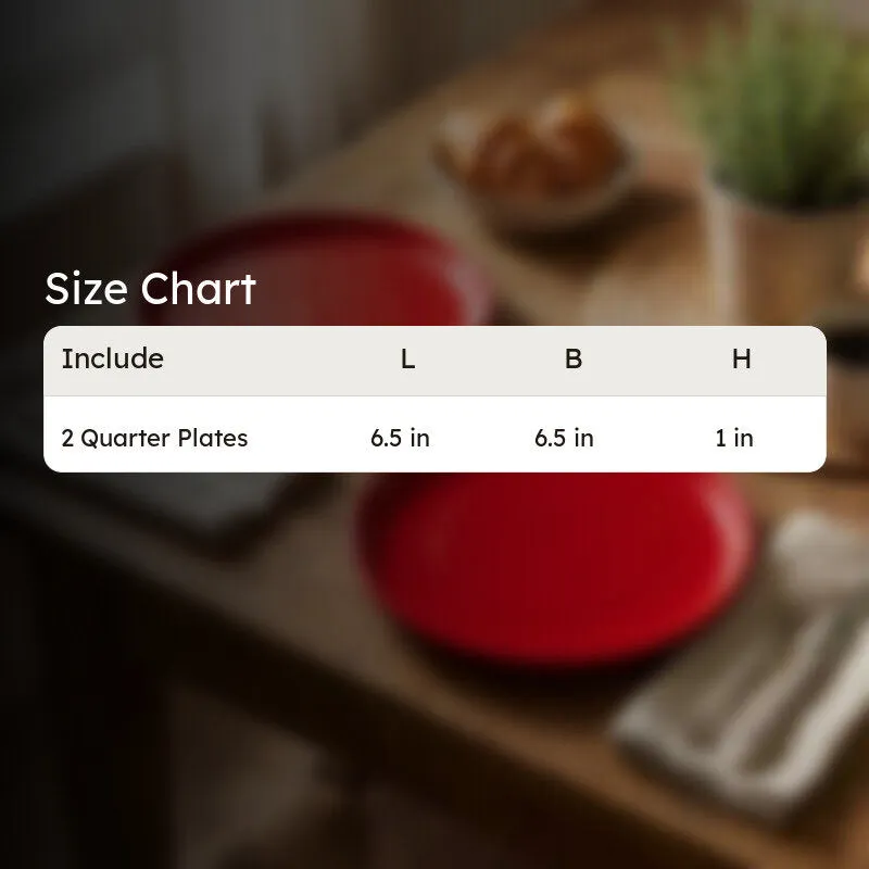 Ceramic Quarter Plate (Red) - Set Of Two media 7