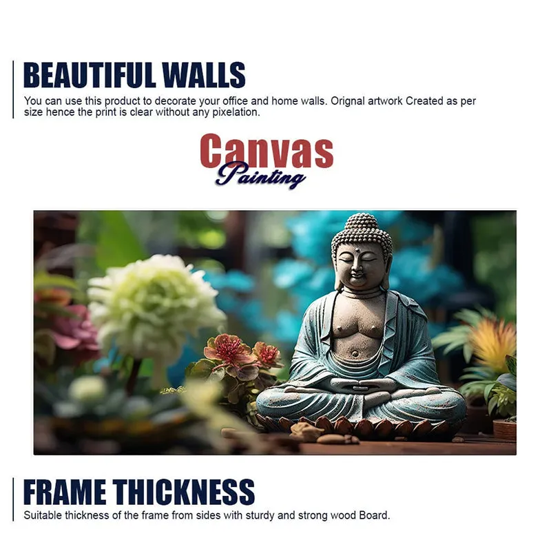Buddha In Garden Canvas Wall Painting media 9