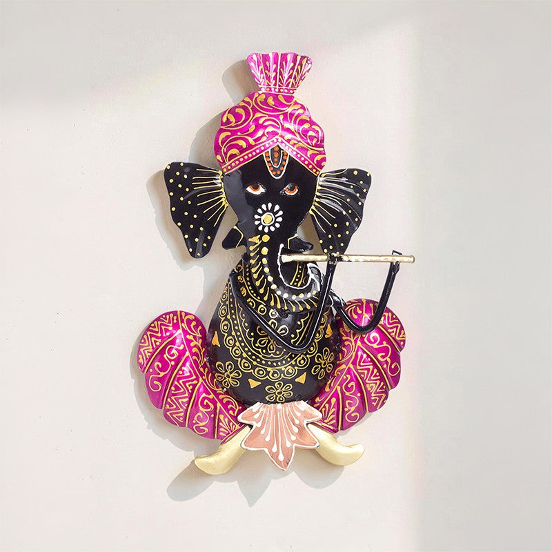 Ganesh Handcrafted Iron Wall Accent - Pink