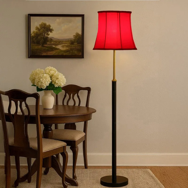 Modern Arc Wooden Floor Lamp - Red media 3