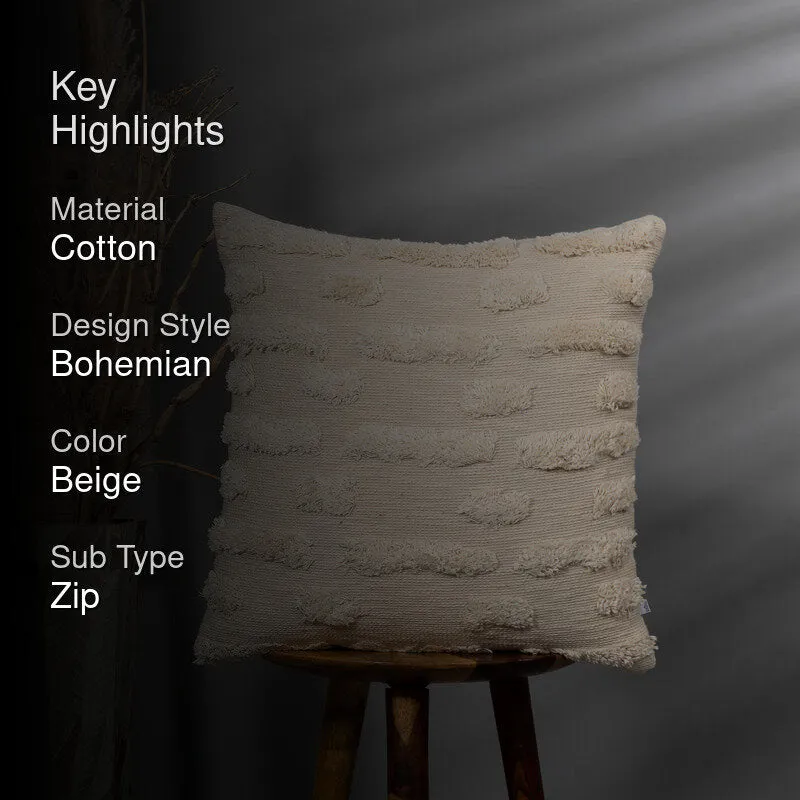 Dot n Dash Tufted Cushion Cover - Beige media 2