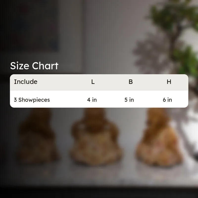 Virtue Laughing Buddha Showpiece (Brown) - Set Of Three media 9