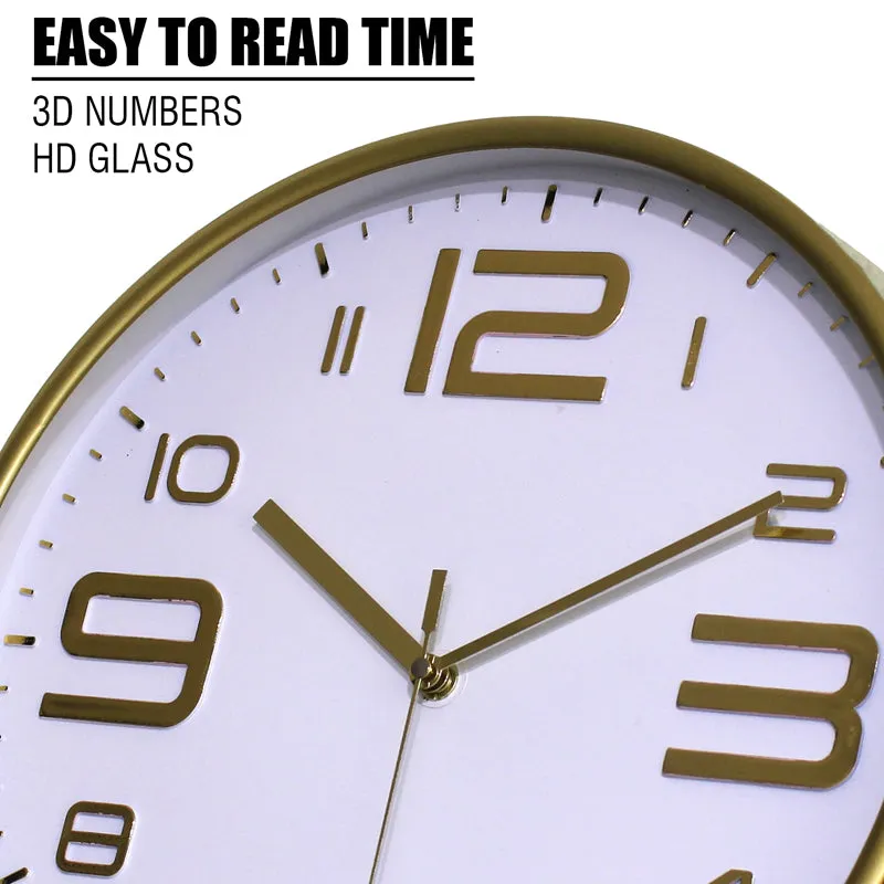 Cadence Analog Wall Clock - Gold, White media 8