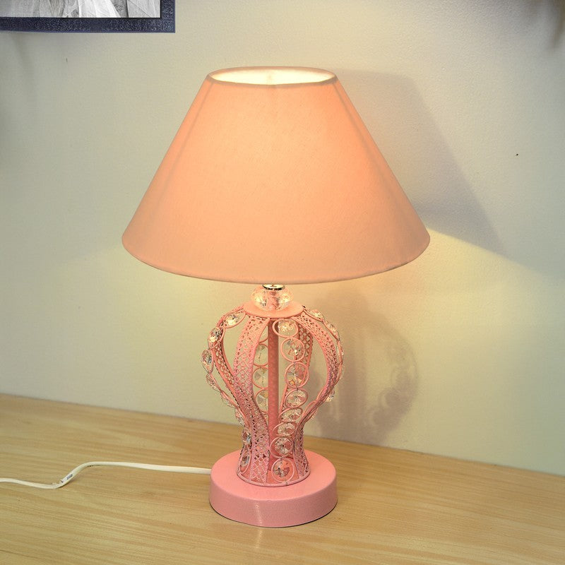 GlowElite Premium Metal Table Lamp - Pink