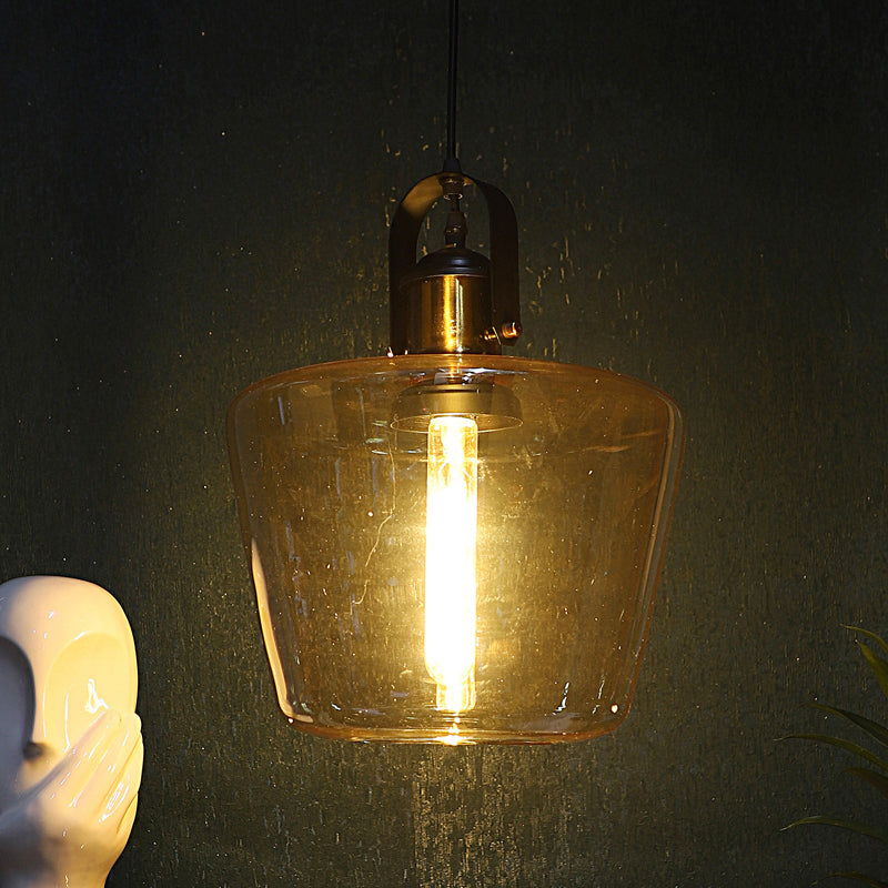 Nyxra Glass & Iron Ceiling Lamp - Gold